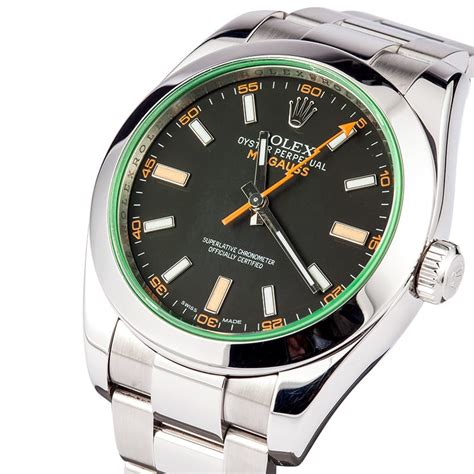 Rolex Milgauss with green crystal